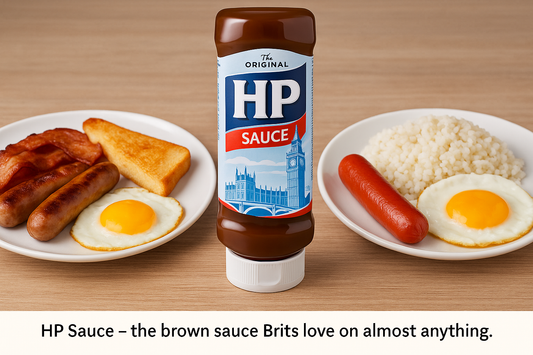 HP Sauce, the brown sauce Brits love on almost anything.