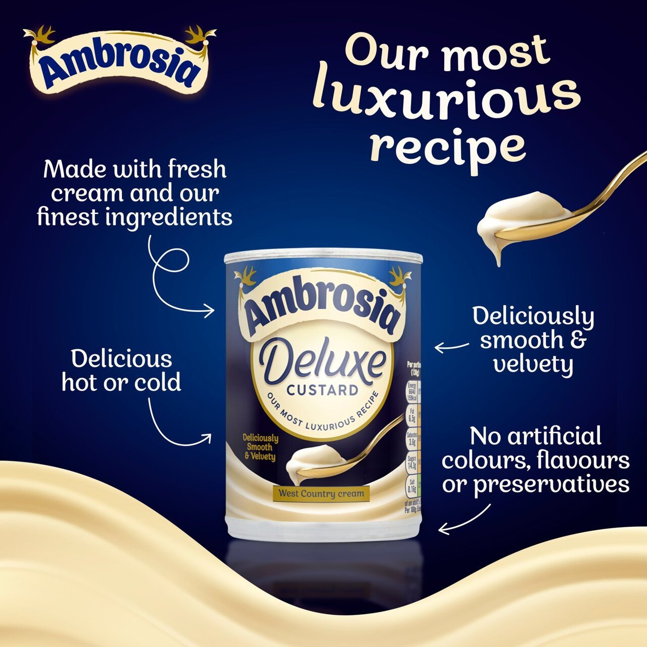 🍮 Ambrosia Deluxe Cream Custard 400g – Classic British Dessert