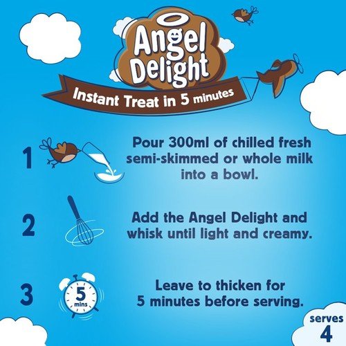 🍫 Angel Delight Chocolate Instant Dessert Mix 59g – Creamy, Classic British Treat