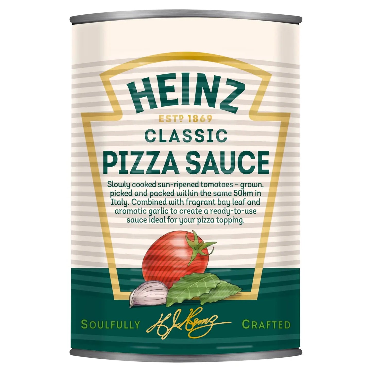 Can of Heinz Classic Pizza Sauce on a white background