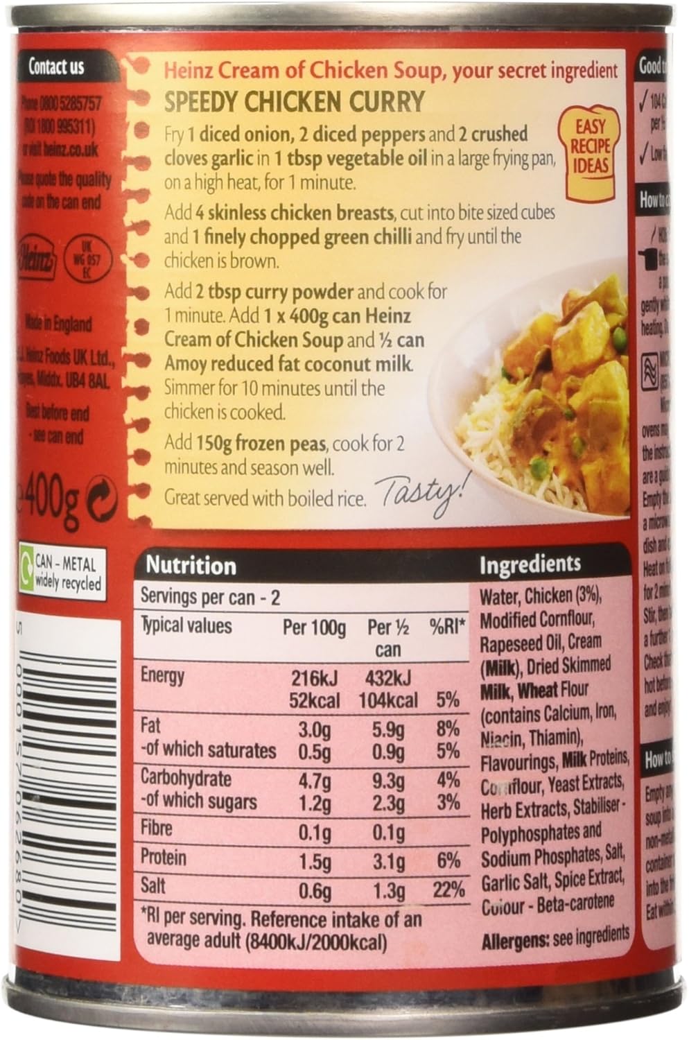 🥫 Heinz Cream of Chicken Soup 400g – Classic British Soup