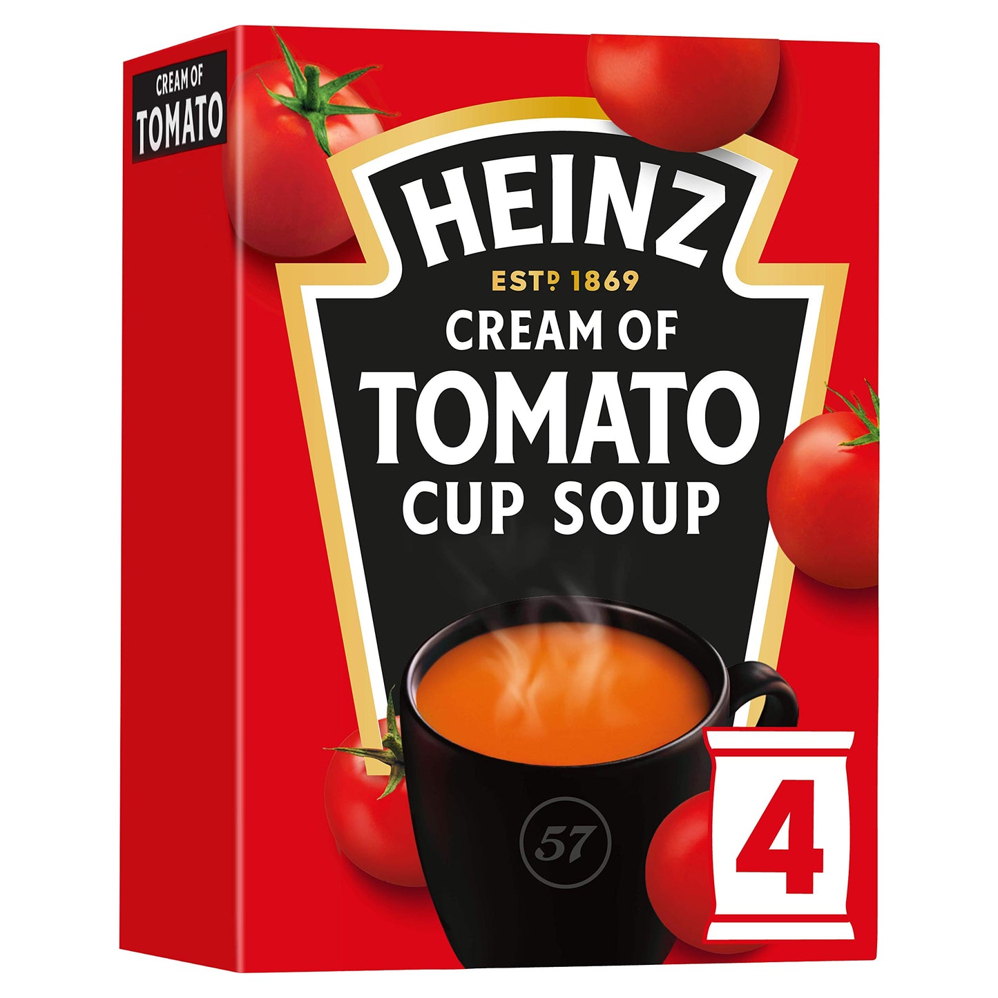 Heinz Cream of Tomato Cup Soup – 4 Sachets, British Instant Soup, Buy British PH