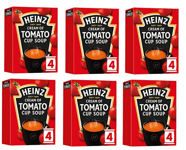 🍅 Heinz Cream of Tomato Cup Soup – 4 Sachets – Classic British Comfort, Just Add Water