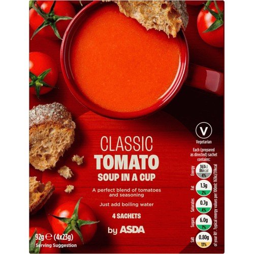 🍅 Heinz Cream of Tomato Cup Soup – 4 Sachets – Classic British Comfort, Just Add Water