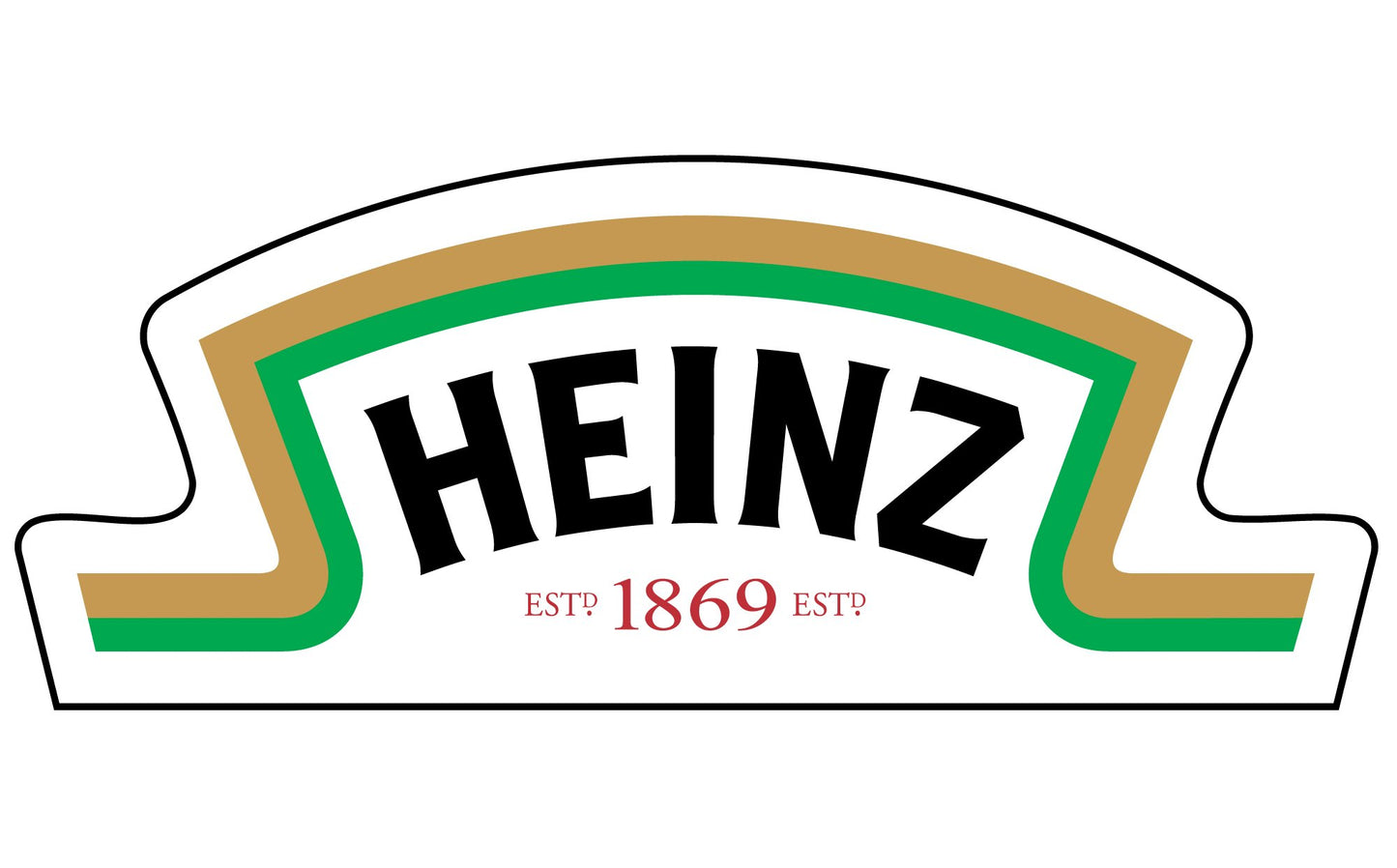 Heinz logo with green and brown border on a white background