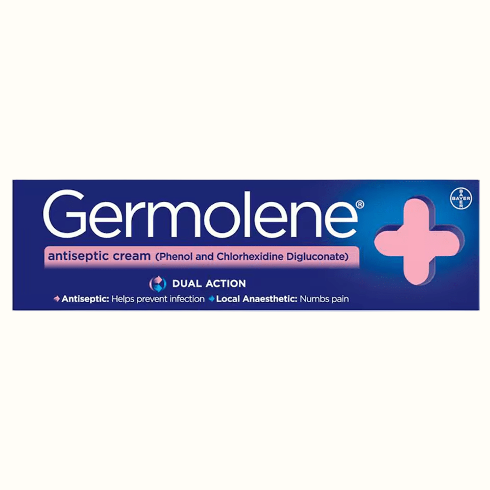 Germolene antiseptic cream packaging on a white background