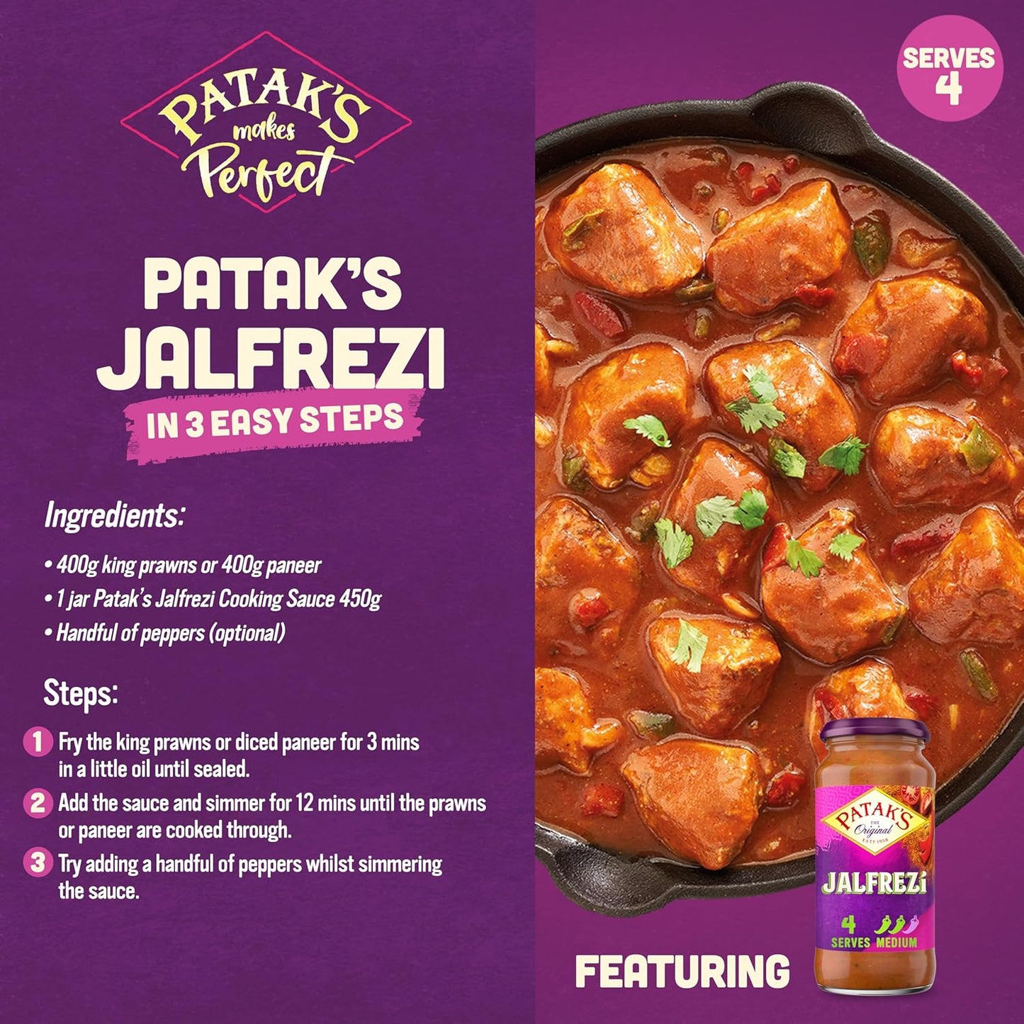 🍛 Patak’s Jalfrezi Cooking Sauce 450g – Spicy British-Indian Favourite
