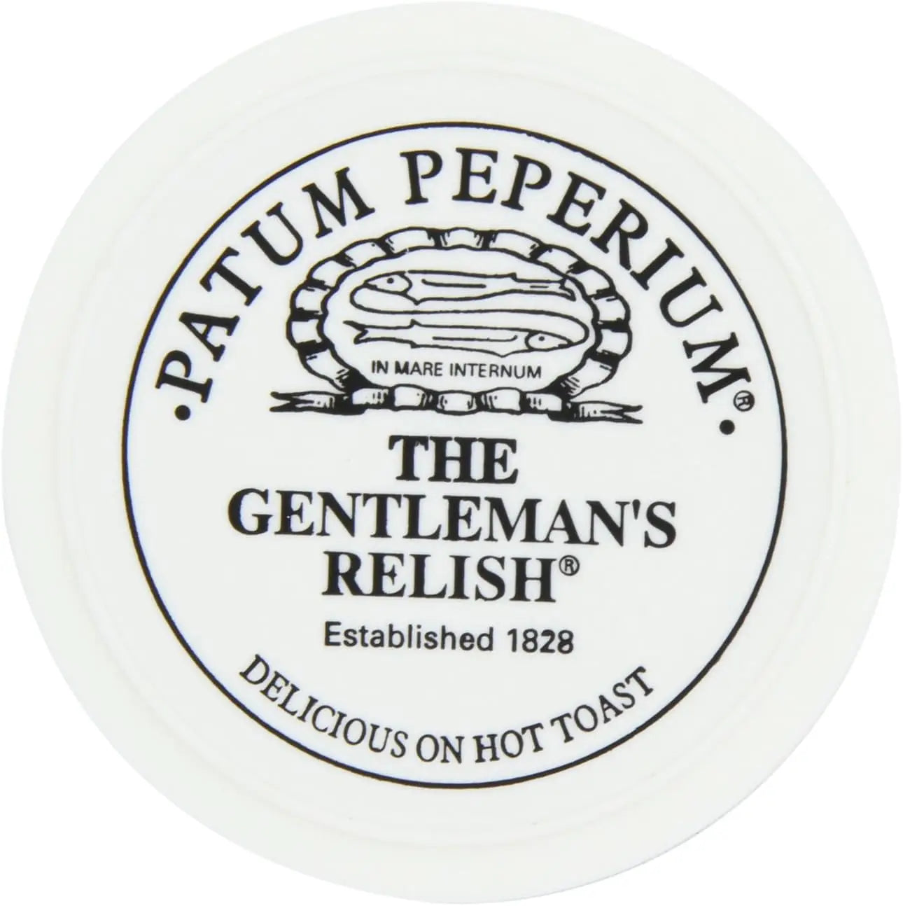 Patum Peperium The Gentleman's Relish container with branding and text on a white background