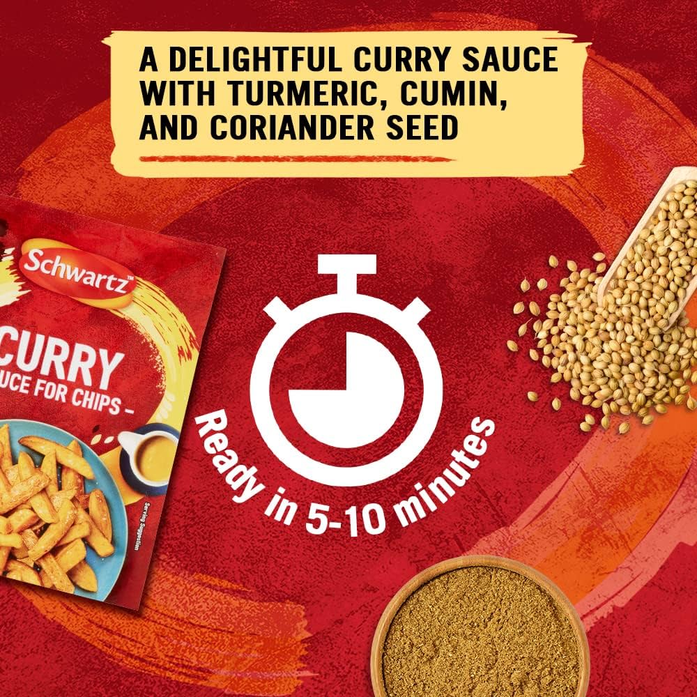 Schwartz Curry Sauce for Chips 30g – British Takeaway Style Mix, Buy British PH