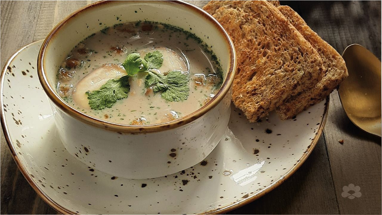 Mushroom & Croutons Soup in a Mug – British Instant Soup Sachets, Buy British PH