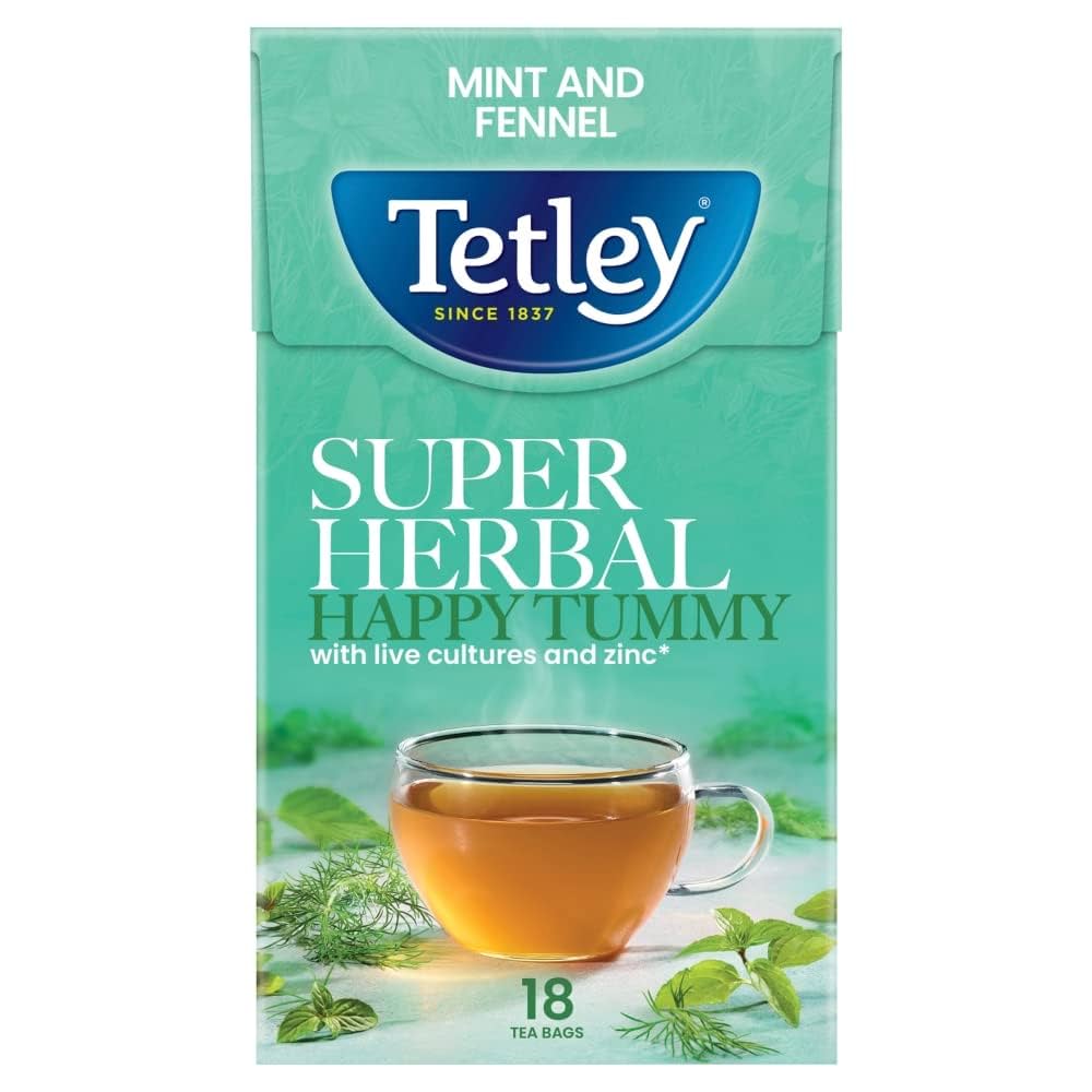 🌿 Tetley Super Herbal Digestion Mint & Fennel 18 Bags