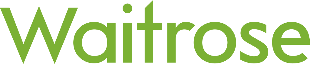 Waitrose logo in green on a green background