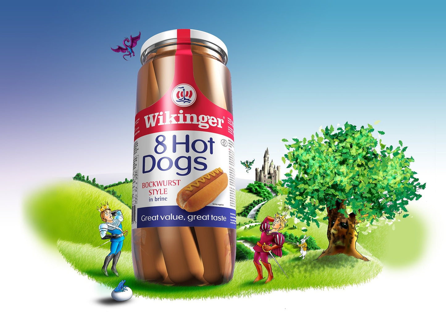 🌭 Wikinger Bockwurst Style Hot Dogs in Brine 1030g – German-Style Sausages Loved in the UK