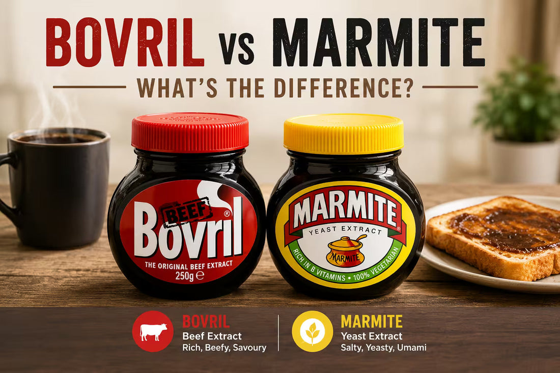Bovril vs Marmite comparison showing two iconic British savoury spreads available in the Philippines