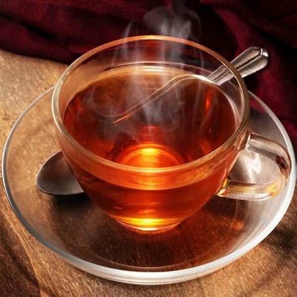 British hot tea served in a glass cup