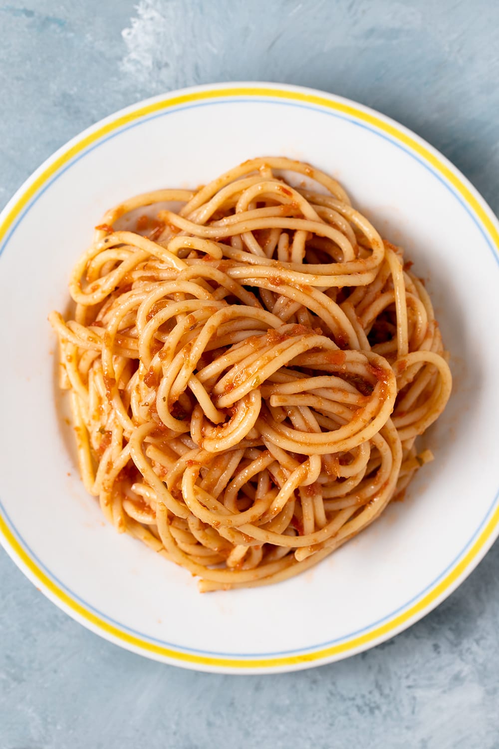 British tinned spaghetti served in a bowl