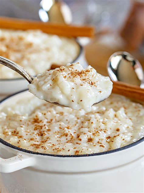 British rice pudding served warm in a bowl with a spoon