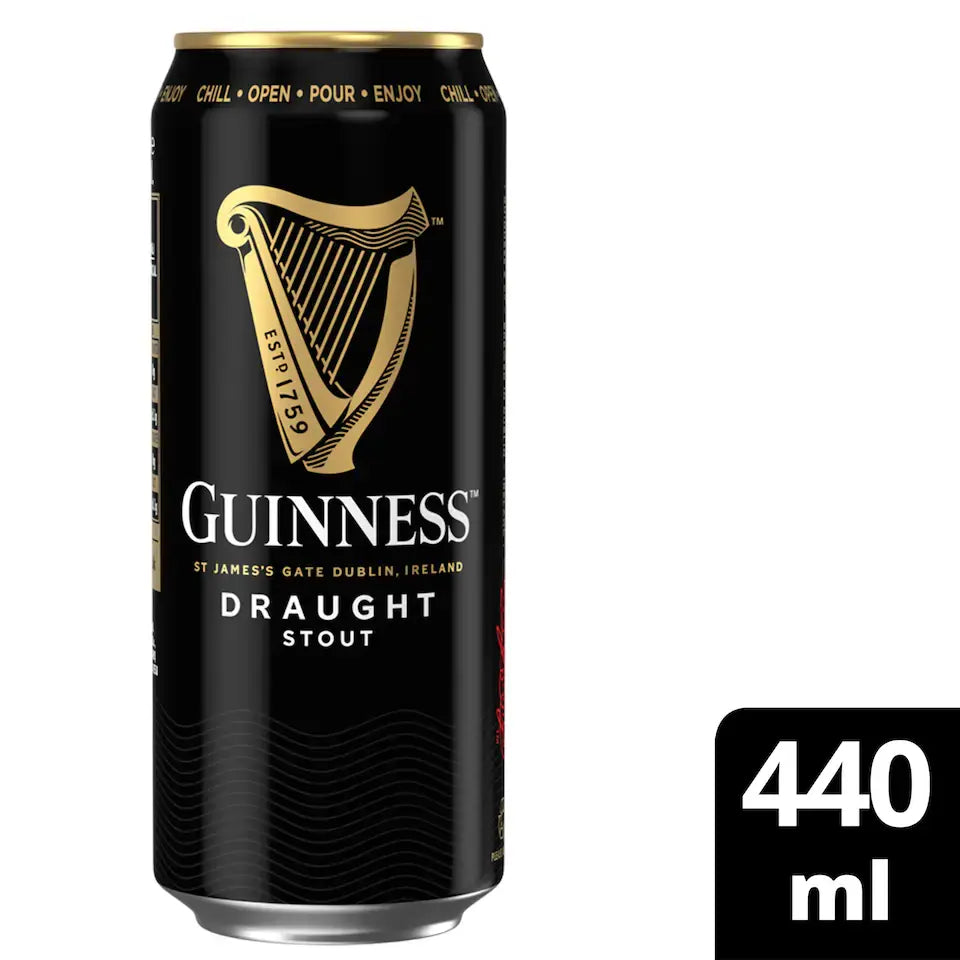 Guinness Draught Stout can with black background