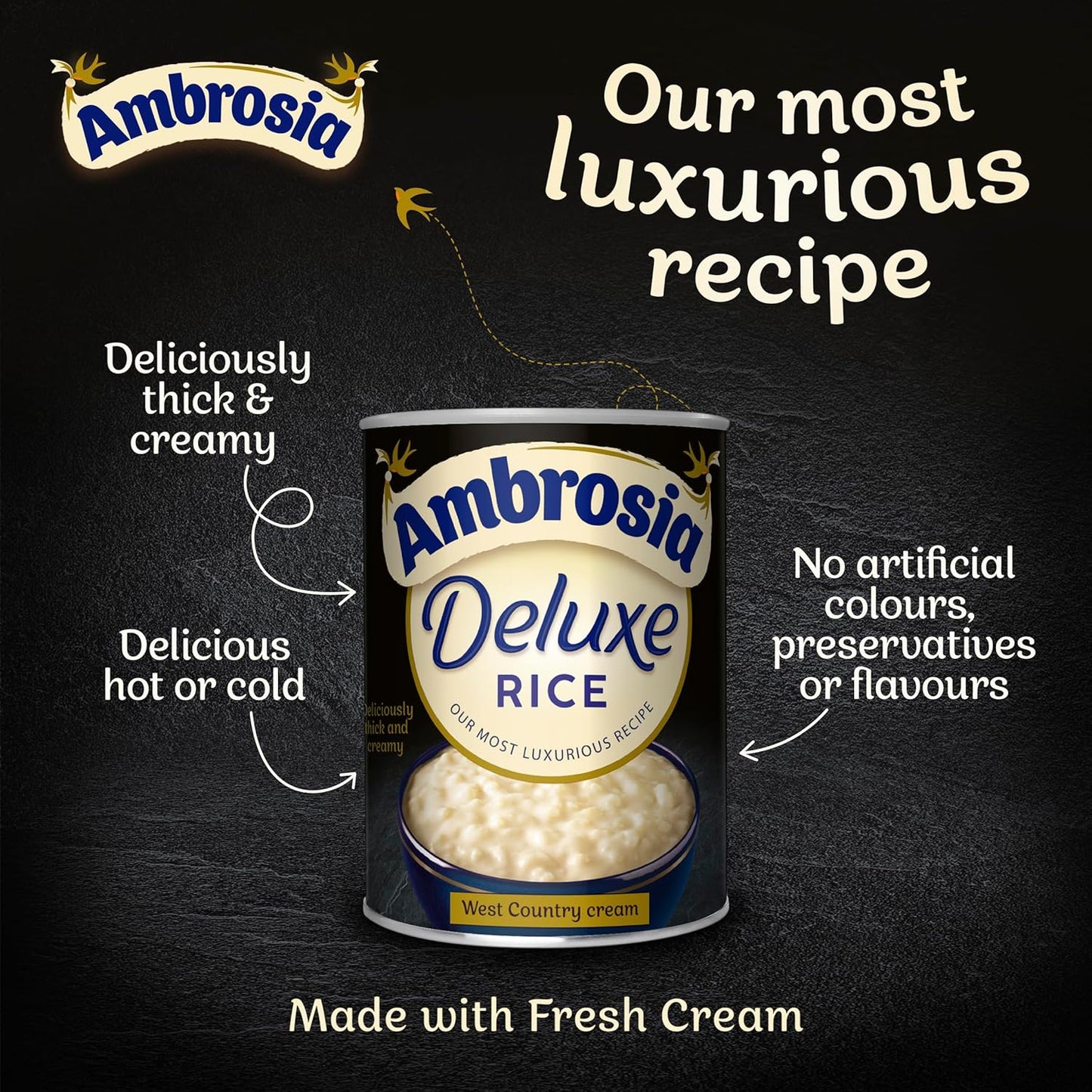 🍚 Ambrosia Deluxe Rice Pudding 400g – Creamy British Dessert