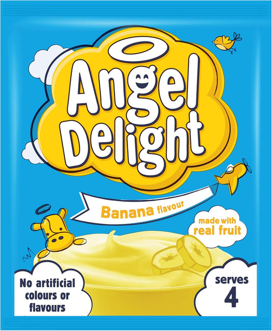 🍌 Angel Delight Banana Instant Dessert Mix 59g – Light, Creamy British Treat