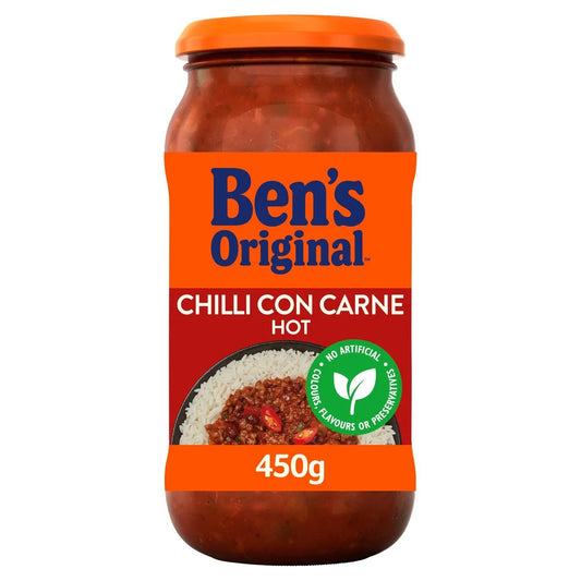 🌶️ Ben’s Original Hot Chilli Con Carne Cooking Sauce 450g – Spicy British Favourite
