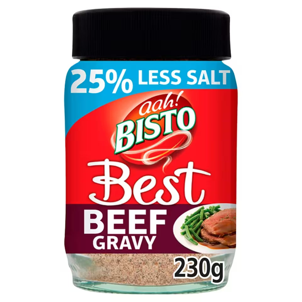 Bisto Best Beef Gravy Granules 25% Less Salt 230g Jar