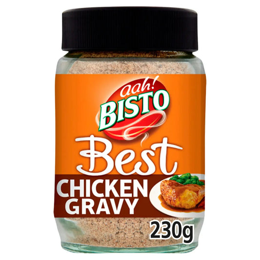 Bisto Best Chicken Gravy jar on a white background available from Buy British PH.