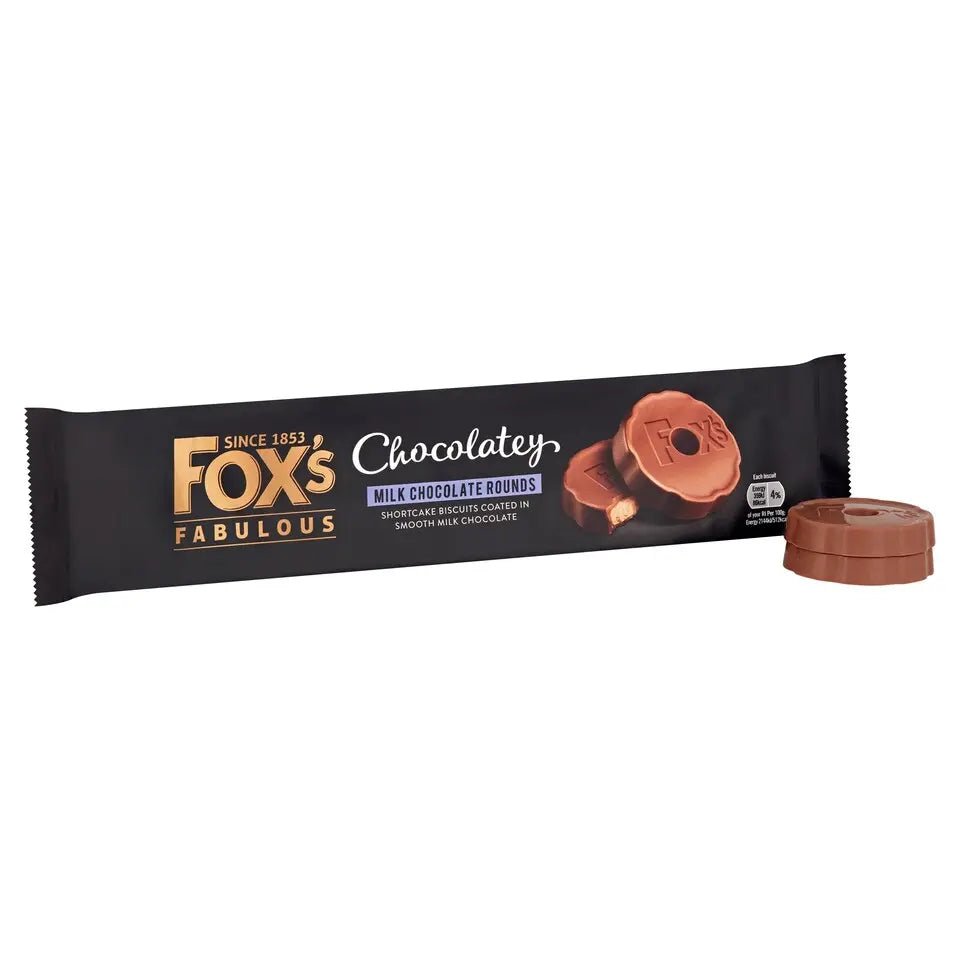 Fox's Fabulous chocolate rounds packaging on a white background