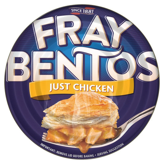 Fray Bentos Just Chicken Pie 425g – British canned puff pastry pie with tender chicken filling, Buy British PH