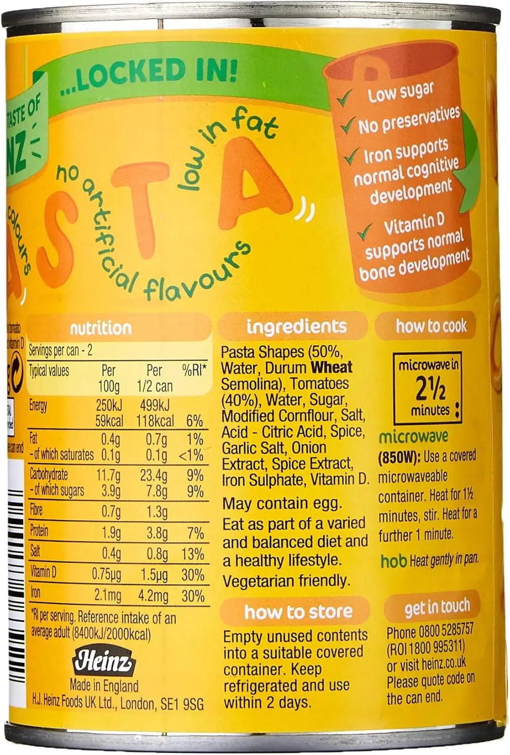 Can of Starch with nutritional information and cooking instructions on a yellow background
