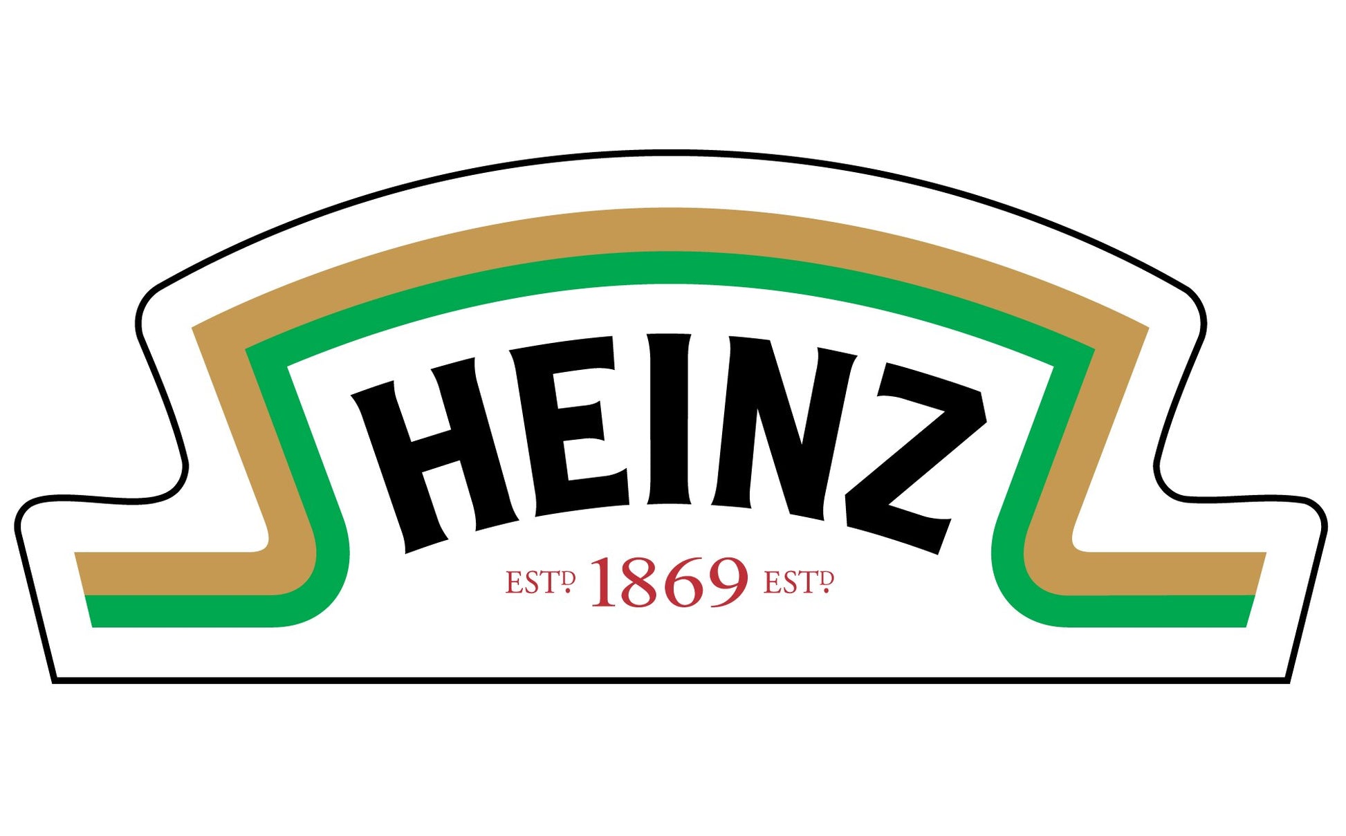 Heinz logo with green and brown border on a white background