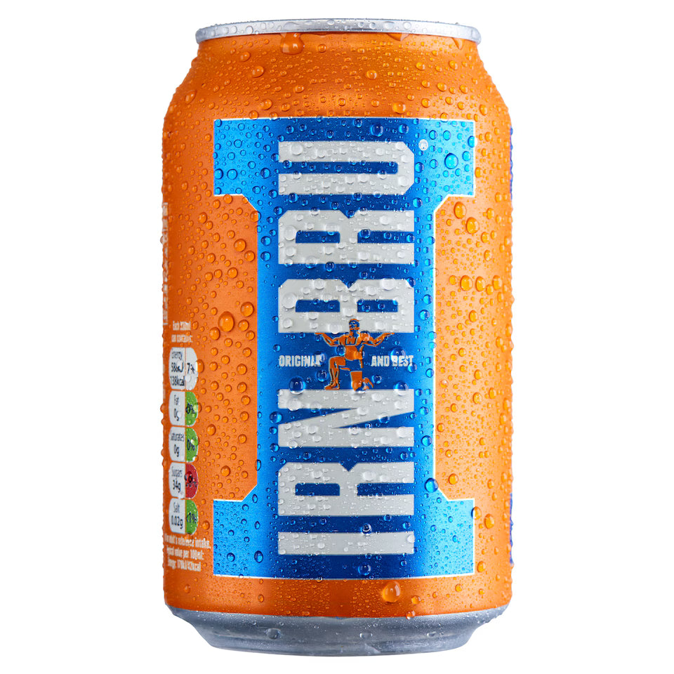 IRN-BRU Original Scottish Soft Drink CAN on White Background