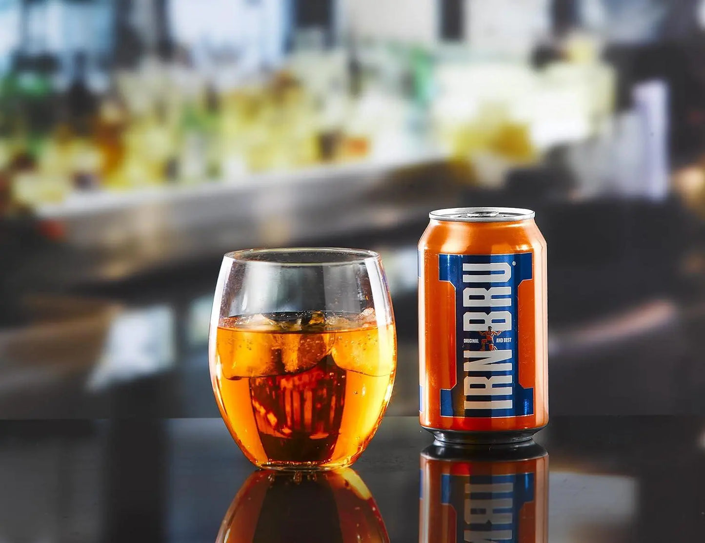 IRN-BRU Original Scottish Soft Drink in a Glass