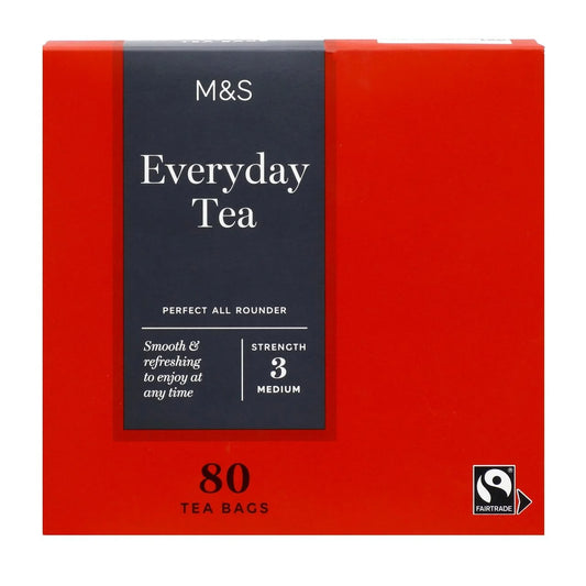 Box of M&S Everyday Tea with 80 tea bags on a white background