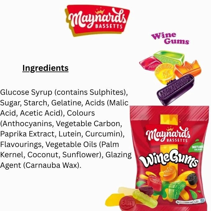 🍬 Maynards Bassetts Wine Gums 165g – Chewy, Fruity British Classic