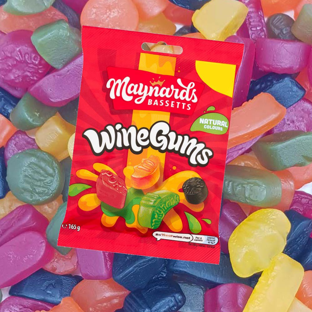 🍬 Maynards Bassetts Wine Gums 165g – Chewy, Fruity British Classic