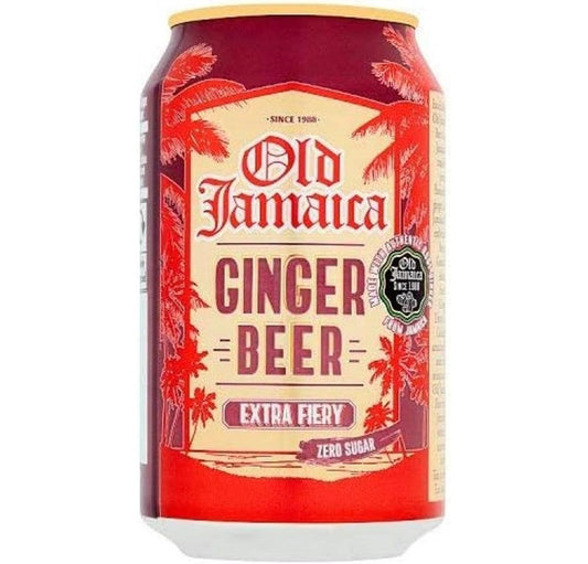 Can of Old Jamaica Ginger Beer Extra Fiery on a white background