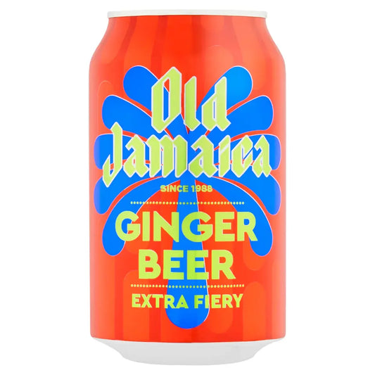 Can of Old Jamaica Ginger Beer Extra Fiery on a white background