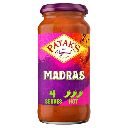 Patak’s Madras Sauce 450g – British Spicy Curry Jar, Buy British PH