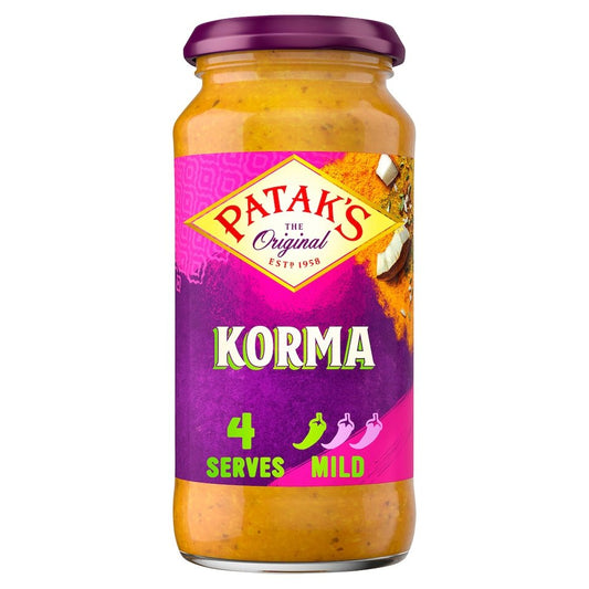 🥥 Patak’s Mild Korma Sauce 450g – Creamy British Curry Classic with Subtle Spice