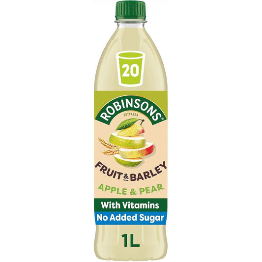 🍎 Robinsons Fruit & Barley Apple & Pear Squash 1L – Refreshing British Drink