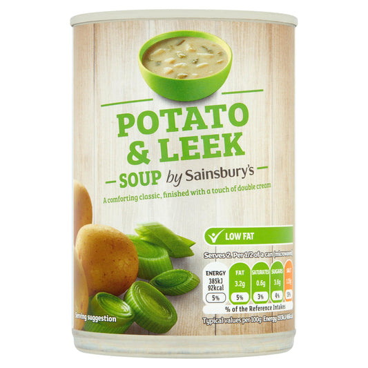 Sainsbury's Leek & Potato Soup 400g – British Tinned Soup, Buy British PH