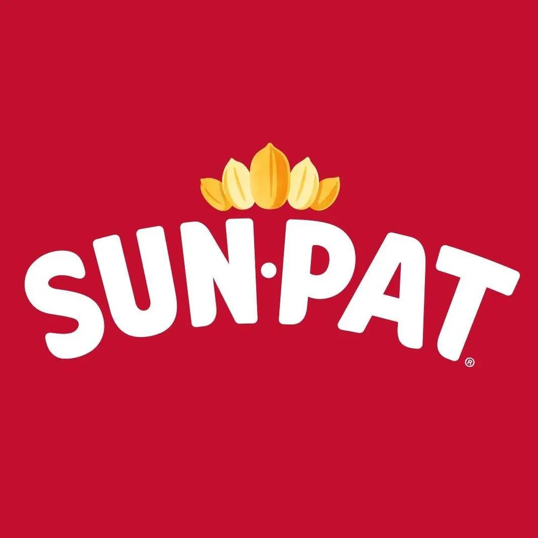 Sun-Pat logo on a red background