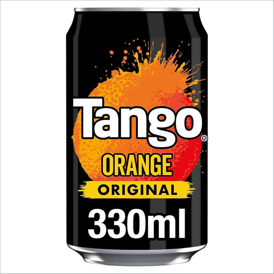 Tango Orange can on a white background