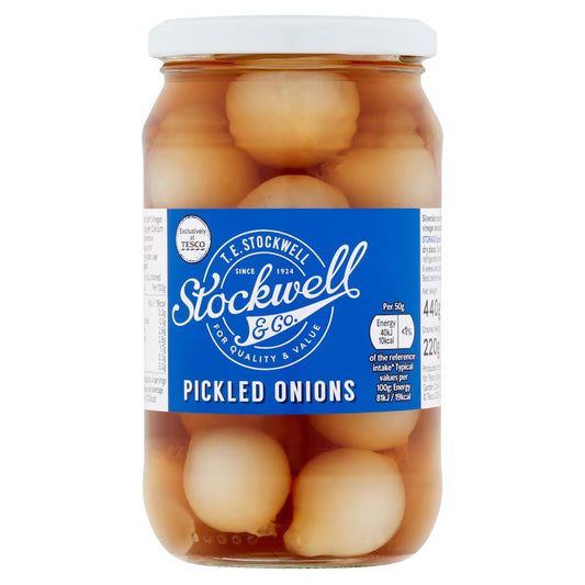 Tesco Stockwell Pickled Onions 440g Jar – British Tangy Pickle, Available at Buy British PH