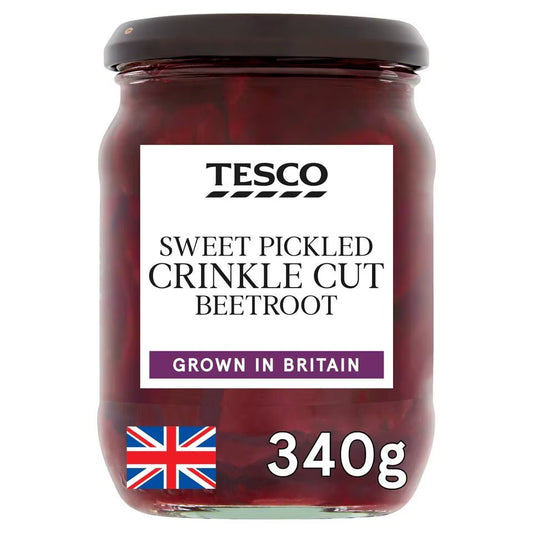 🍠 Tesco Sweet Pickled Crinkle Cut Beetroot 340g – Tangy British Classic