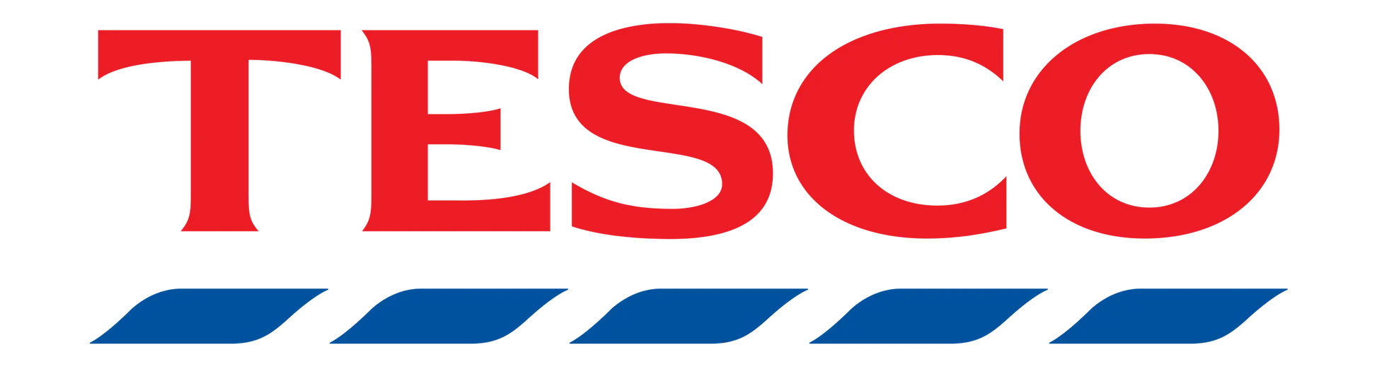 Tesco logo with red and blue design on a white background