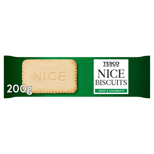 Tesco Nice Biscuits 200g – British Coconut Biscuit Pack, Buy British PH