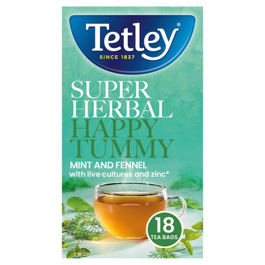 🌿 Tetley Super Herbal Digestion Mint & Fennel 18 Bags