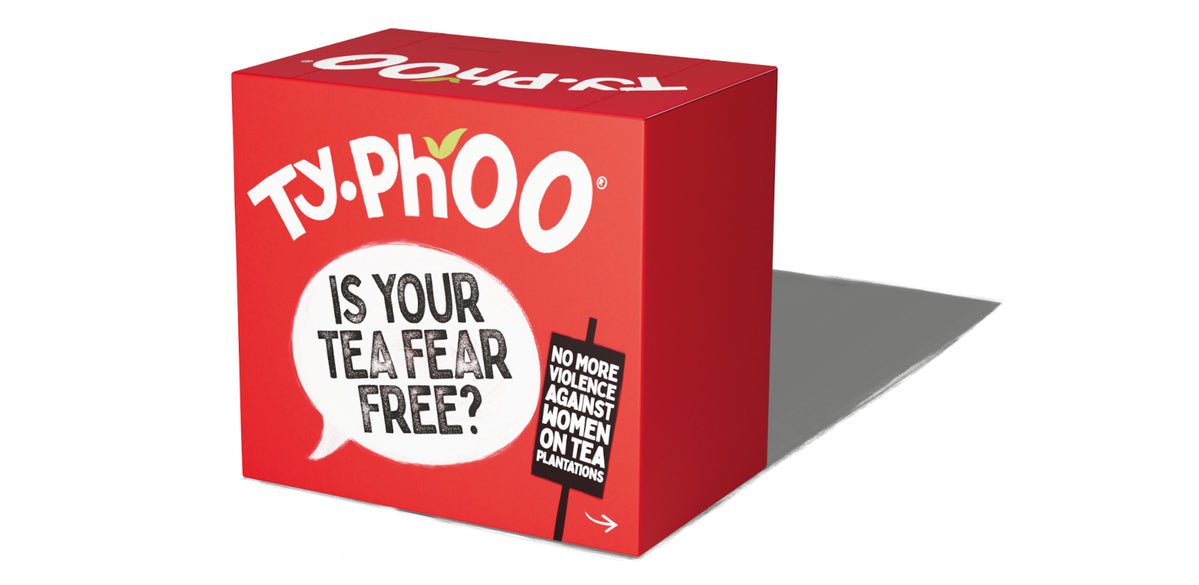 Red Typhoo tea box with text on a white background